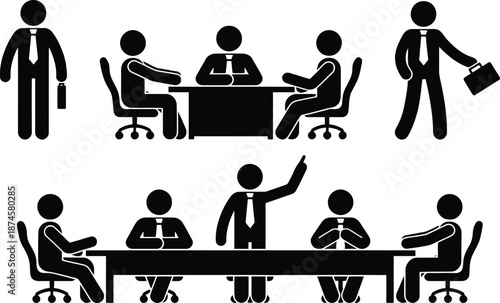 Business meeting with colleagues and clients discussing