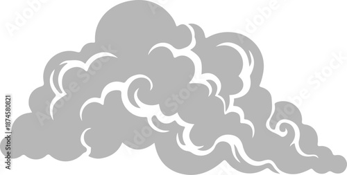 Abstract Gray Smoke Cloud Vector Illustration Isolated