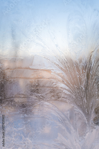 background with frost on the window