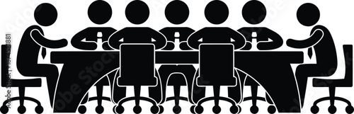 Business meeting with colleagues around table