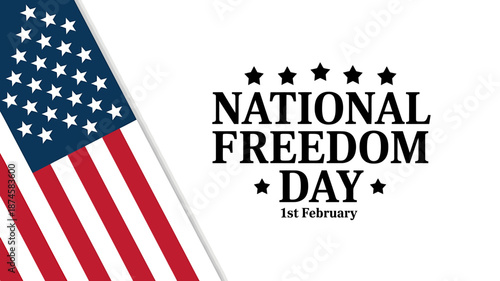 National Freedom Day Celebration with American Flag Graphic