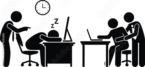 Employees sleeping at work during the day