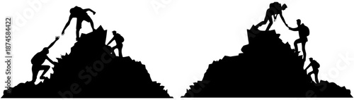 3 work risk human leader render union trust try effort crisis life arm reach up hang fail hiker white sky.