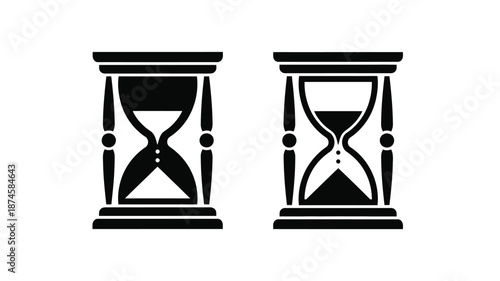 Two hourglasses depicting the passage of time a striking silhouette