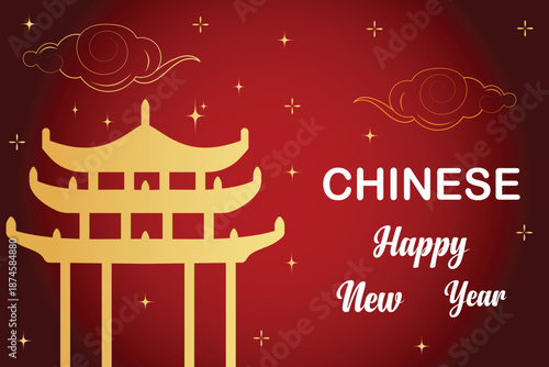 Chainese new year realistic background, poster, banner, template design. Banners and social media templates for Chinese New Year.