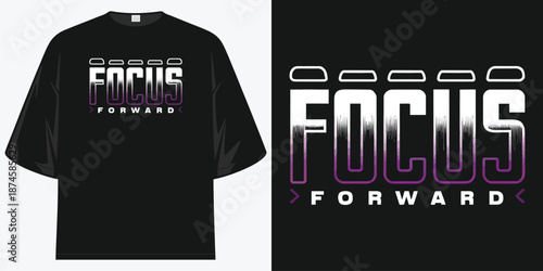 focus forward gym t shirt design for men and women fitness motivation clothing apparel print on demand graphic t shirt vector illustration artwork