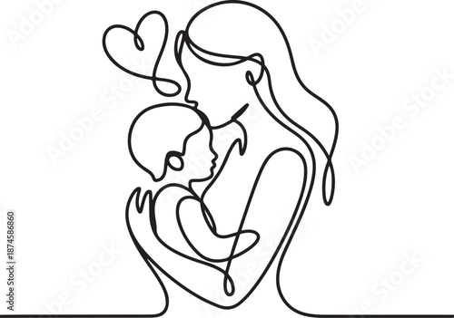 Mother Tenderly Kissing Her Newborn Baby in a Heartfelt Moment