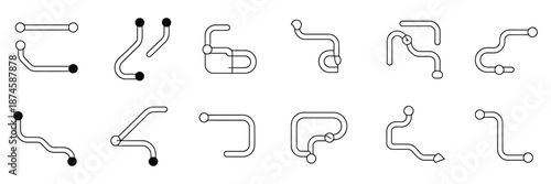 Callouts Titles Set, Vector Collection of Digital Callouts and Line Callout Labels for Highlighting Text, Annotations, Speech Tags, Infographics, Web Interfaces, Mobile Apps, UI UX, and Digital Media 