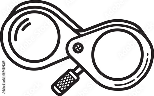 magnifying glass on white background