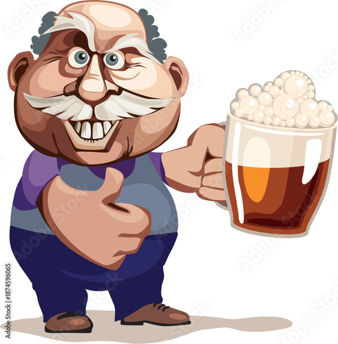 man with glass of beer