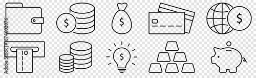 Set of money related icons