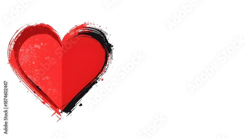 White Brutalist Valentine Banner With Red And Black Elements