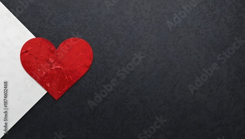 Dark Brutalist Valentine Banner With Charcoal Background