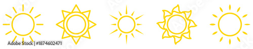 Set of sun line icons