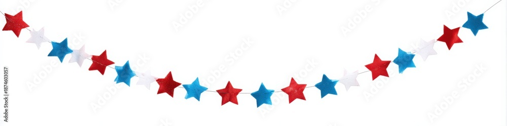 Obraz premium Red, white, and blue star garland for patriotic celebrations