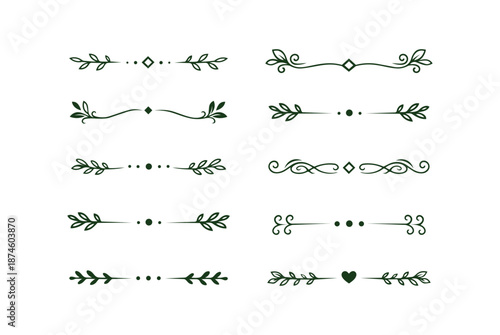 Decorative Floral Simple Elegant Botanical Separators Design set