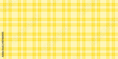 Duvet plaid check seamless, equal textile texture fabric. String tartan vector pattern background in yellow and light goldenrod colors.