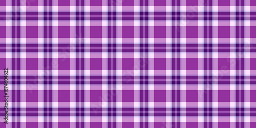 Row check background seamless, invite tartan pattern plaid. Festival fabric textile vector texture in purple and violet colors.