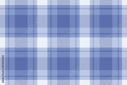 Horizon textile check texture, clan background tartan plaid. Diwali vector pattern seamless fabric in blue and white colors.