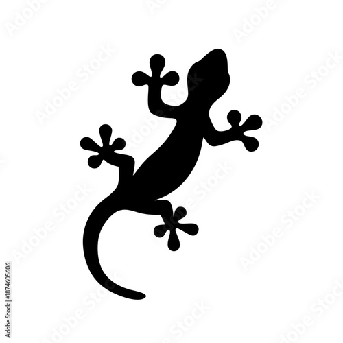 Black gecko silhouette