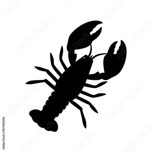Silhouette of a lobster