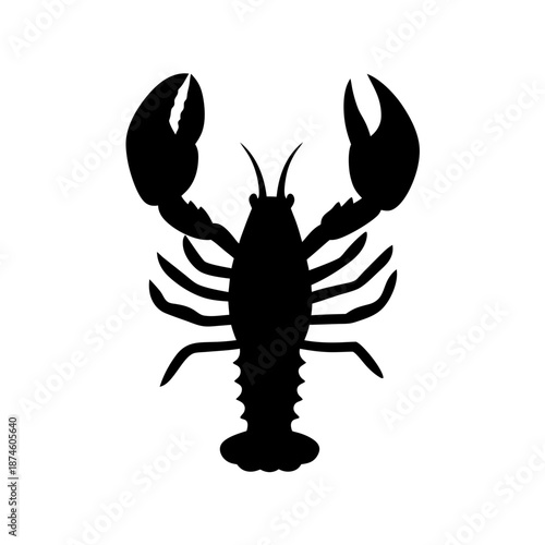 Black silhouette of a lobster