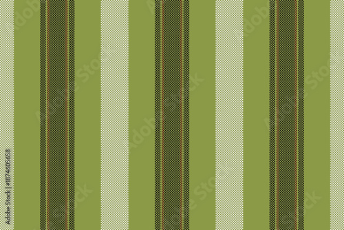 Mow vector pattern vertical, setting texture fabric seamless. Tady lines textile background stripe in lime and white colors.