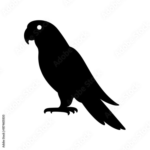 Silhouette of a parrot