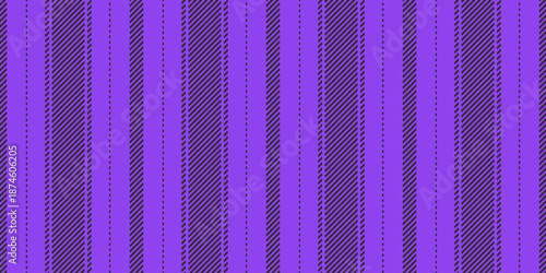 Bigure vertical stripe fabric, variation vector textile seamless. Sixties pattern background texture lines in violet and dark colors.