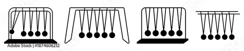 Set of newton's cradle icon