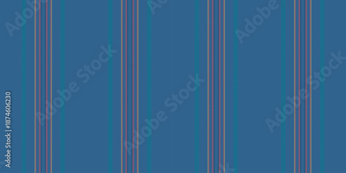 Classic stripe lines fabric, indian texture vertical pattern. Trend background textile vector seamless in cyan and red colors.