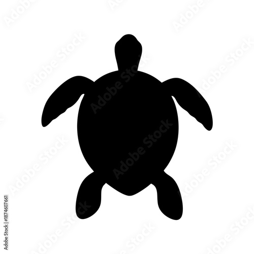 Silhouette of a sea turtle
