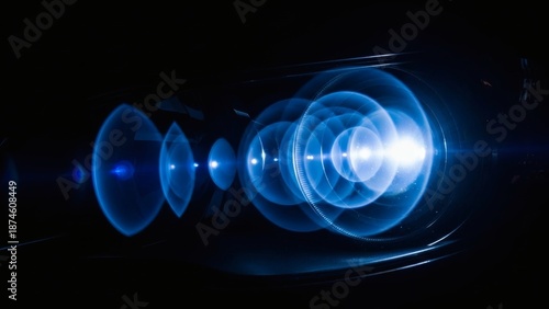 Blue Light Waves in Motion.