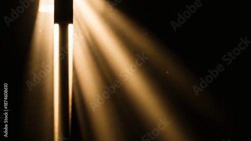 Light Rays Shining Through Darkness.