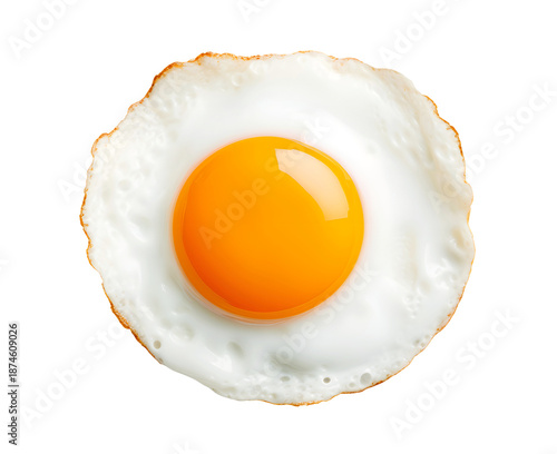 Fried egg isolated on transparent background. PNG format