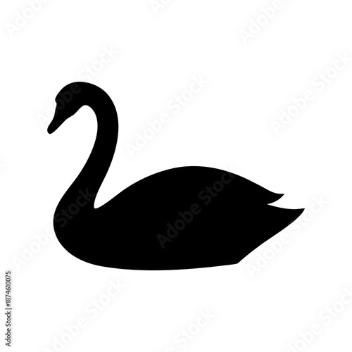 Elegant black swan silhouette