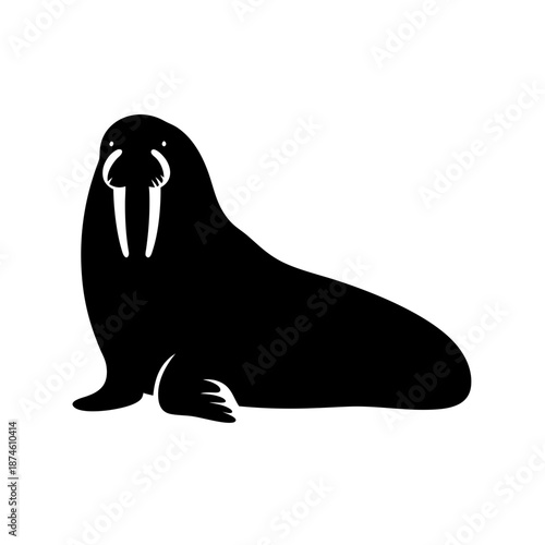 Silhouette of a relaxed seal