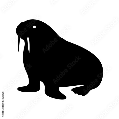 Silhouette of a walrus