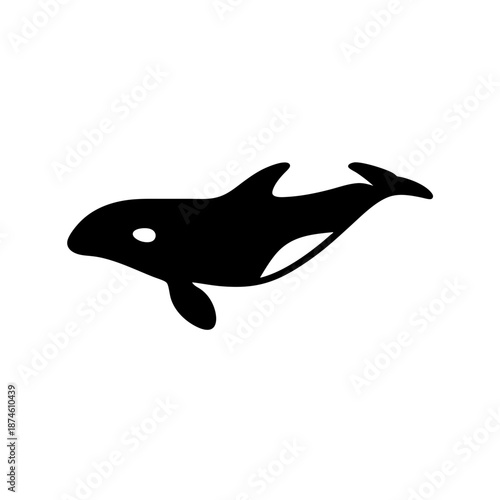 Black and white orca silhouette