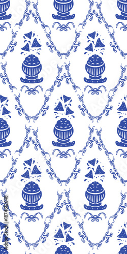 Seamless pattern with spicy mexican food icons for cookbook cover design