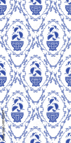 Seamless pattern with mexican food motif for restaurant linens and table decor