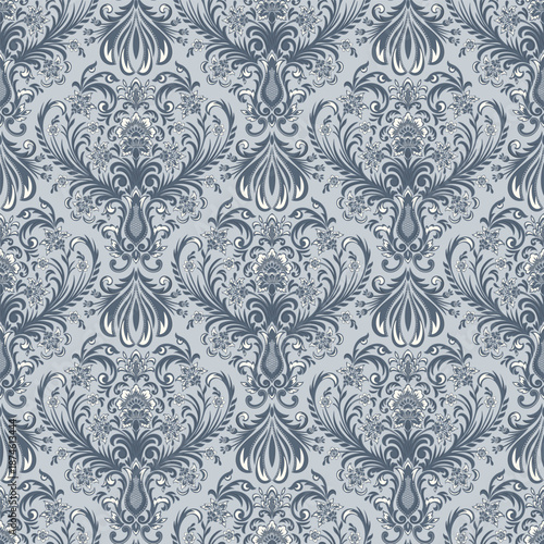 Damask modern seamless pattern element. Vintage classical old fashioned damask ornament, seamless texture for wallpapers, textile.