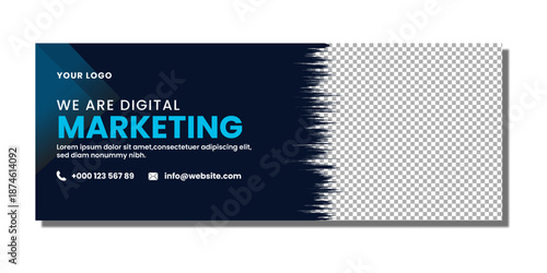 Vector full editable Facebook caver design. Facebook caver design. Digital Marketing Facebook caver design.