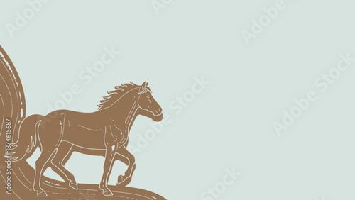 A majestic winged horse illustration on a plain background viewed from the side