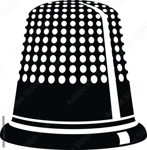Thimble Sewing Tool Silhouette Vector Illustration
