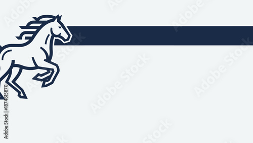 A dynamic illustration of a horse in full gallop, captured from a side viewpoint