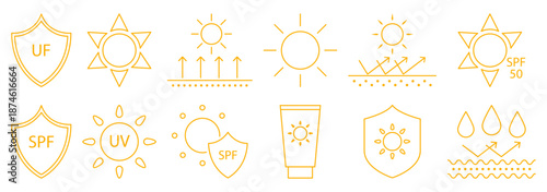 Sun protection icons