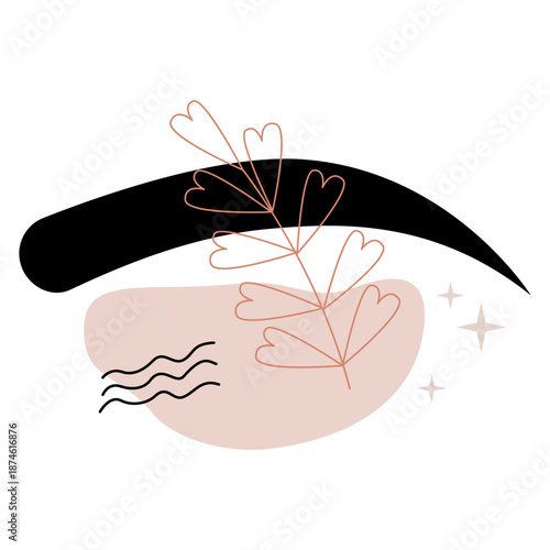 Brow bar vector logo for beauty studio. Brow design. Eyebrow coloring and laminating. Brow artist
