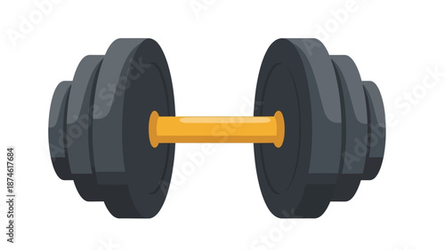 Minimal dumbbell design for fitness and gym themes
