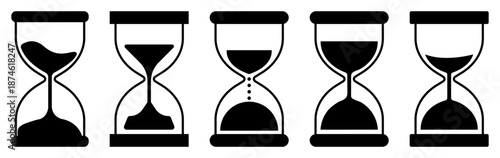 Hourglass icon set